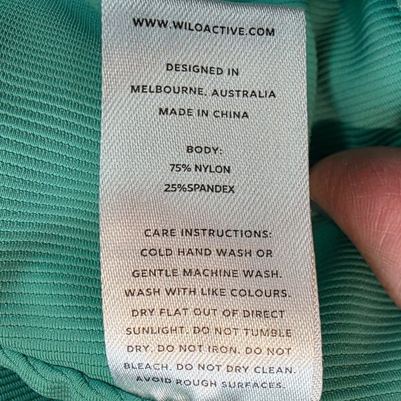 Wilo The Label Ribbed Outline Racerback Sports Bra Mint Green Active Workout Sm - Picture 9 of 12